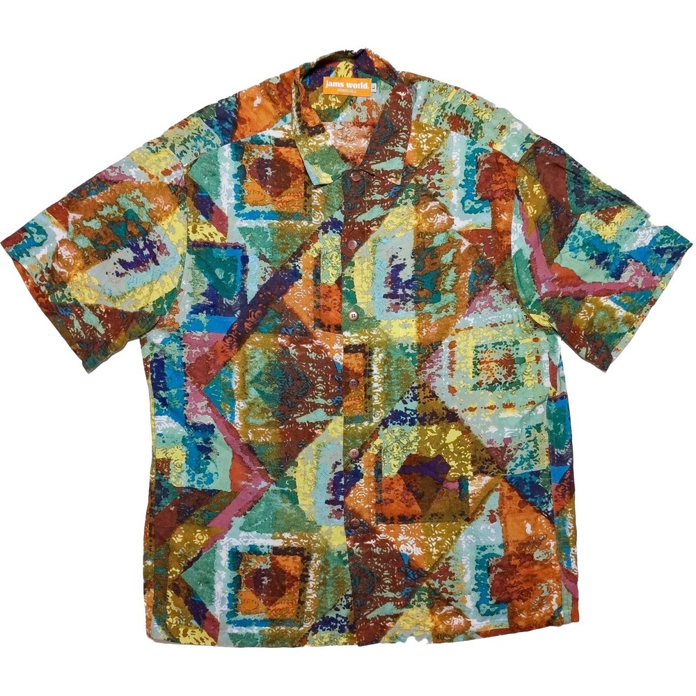 JAMS WORLD Honolulu Hawaiian Shirt Diamond Road‎ Multi-Color Men's Large L